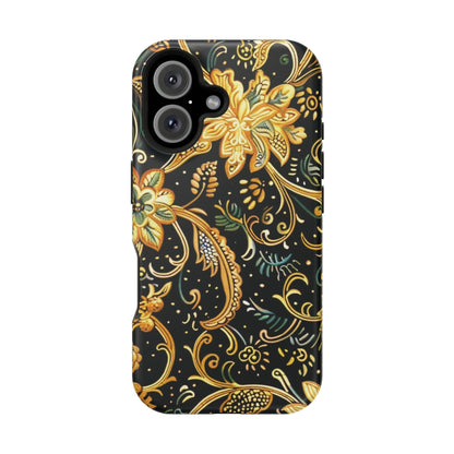 Floral Gold Scroll Magnetic Impact - Resistant Phone Case - DIGITAL X