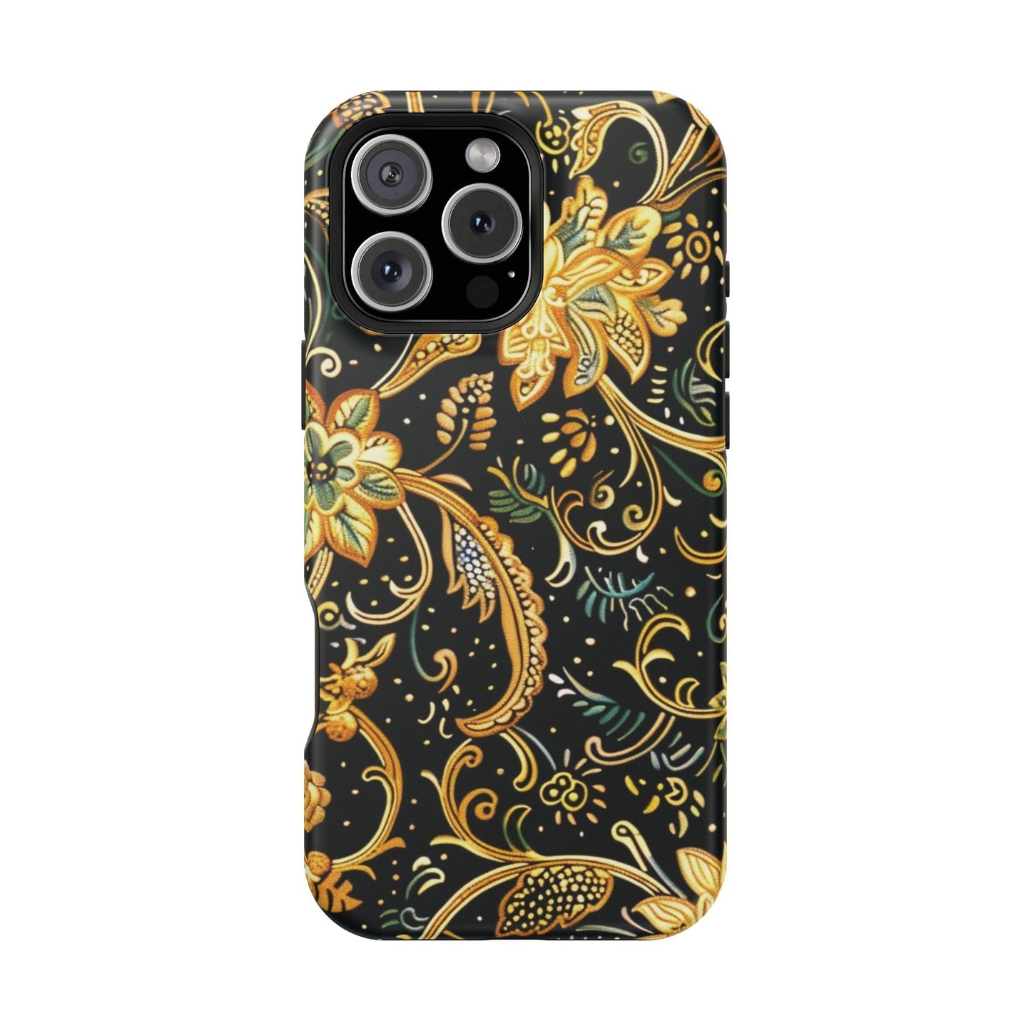 Floral Gold Scroll Magnetic Impact - Resistant Phone Case - DIGITAL X
