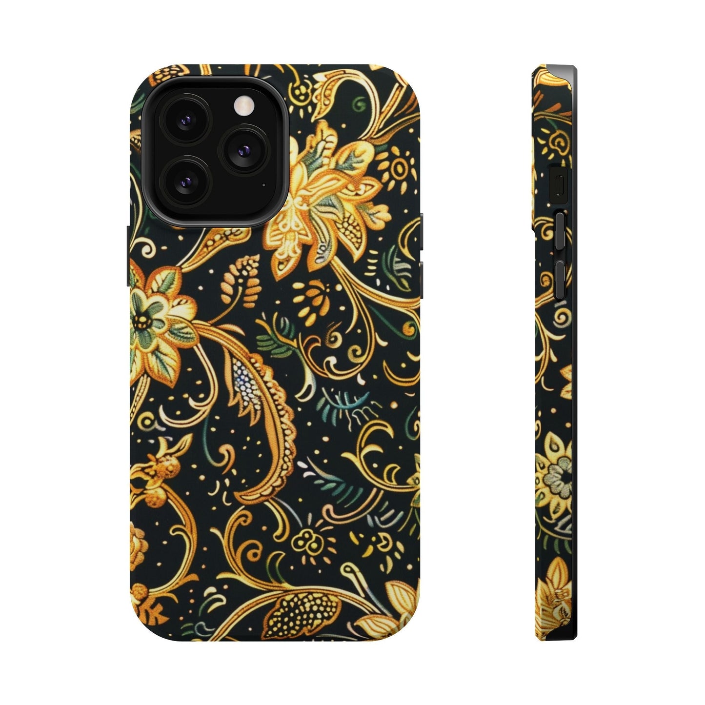 Floral Gold Scroll Magnetic Impact - Resistant Phone Case - DIGITAL X