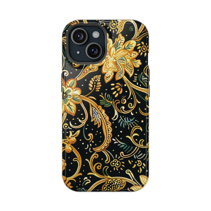 Floral Gold Scroll Magnetic Impact - Resistant Phone Case - DIGITAL X