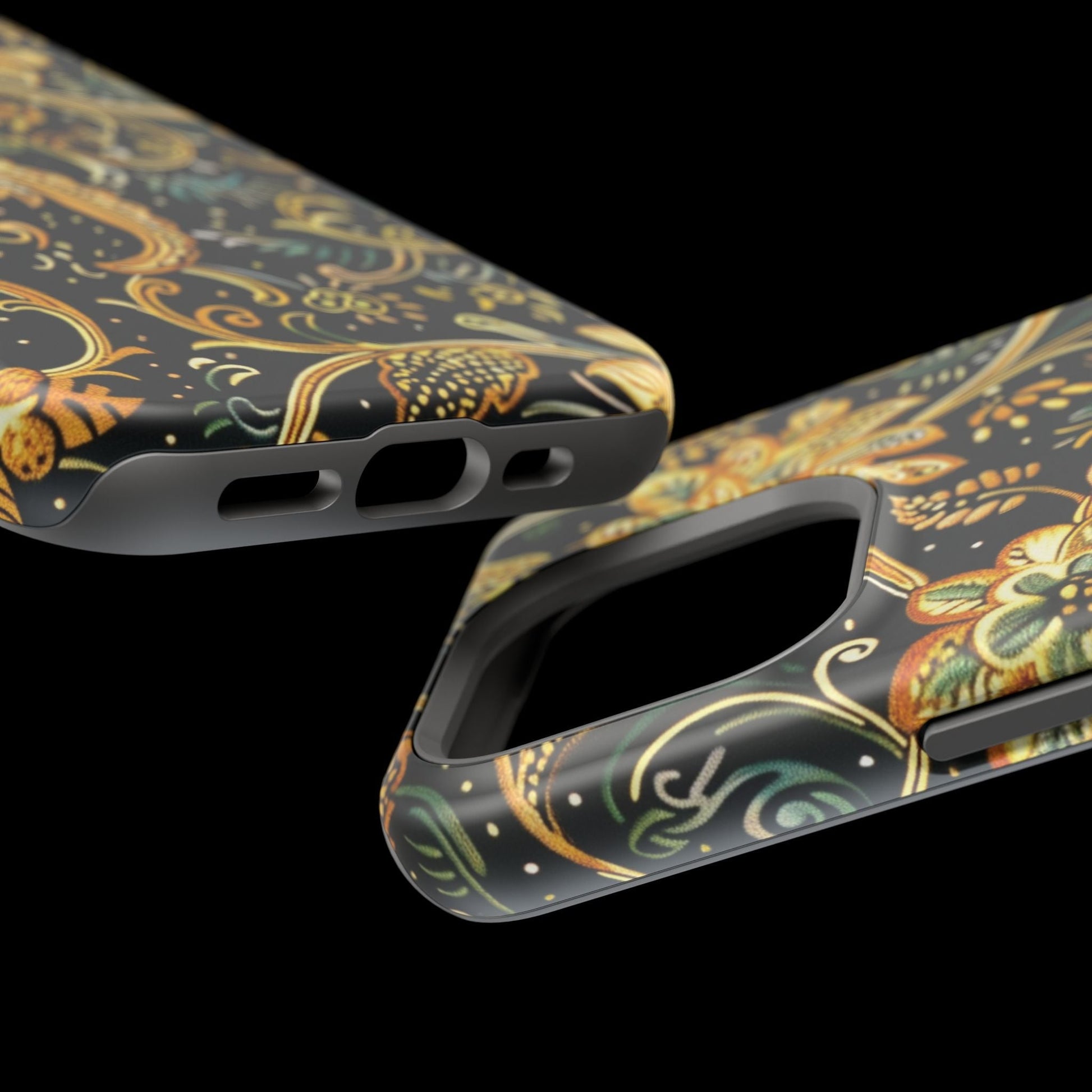 Floral Gold Scroll Magnetic Impact - Resistant Phone Case - DIGITAL X
