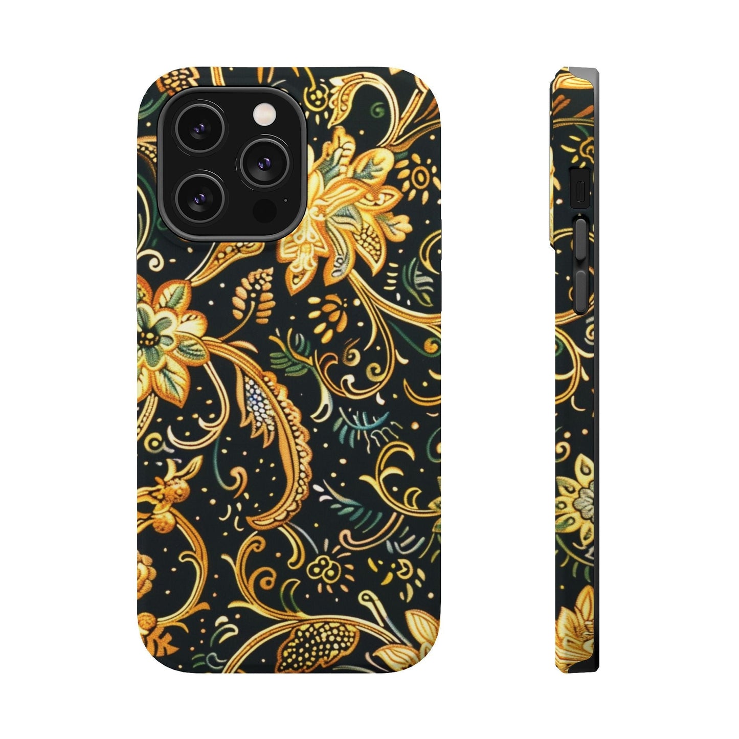 Floral Gold Scroll Magnetic Impact - Resistant Phone Case - DIGITAL X
