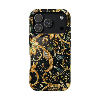 Floral Gold Scroll Magnetic Impact - Resistant Phone Case - DIGITAL X
