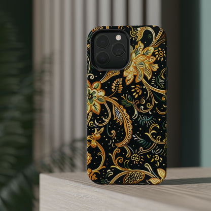 Floral Gold Scroll Magnetic Impact - Resistant Phone Case - DIGITAL X