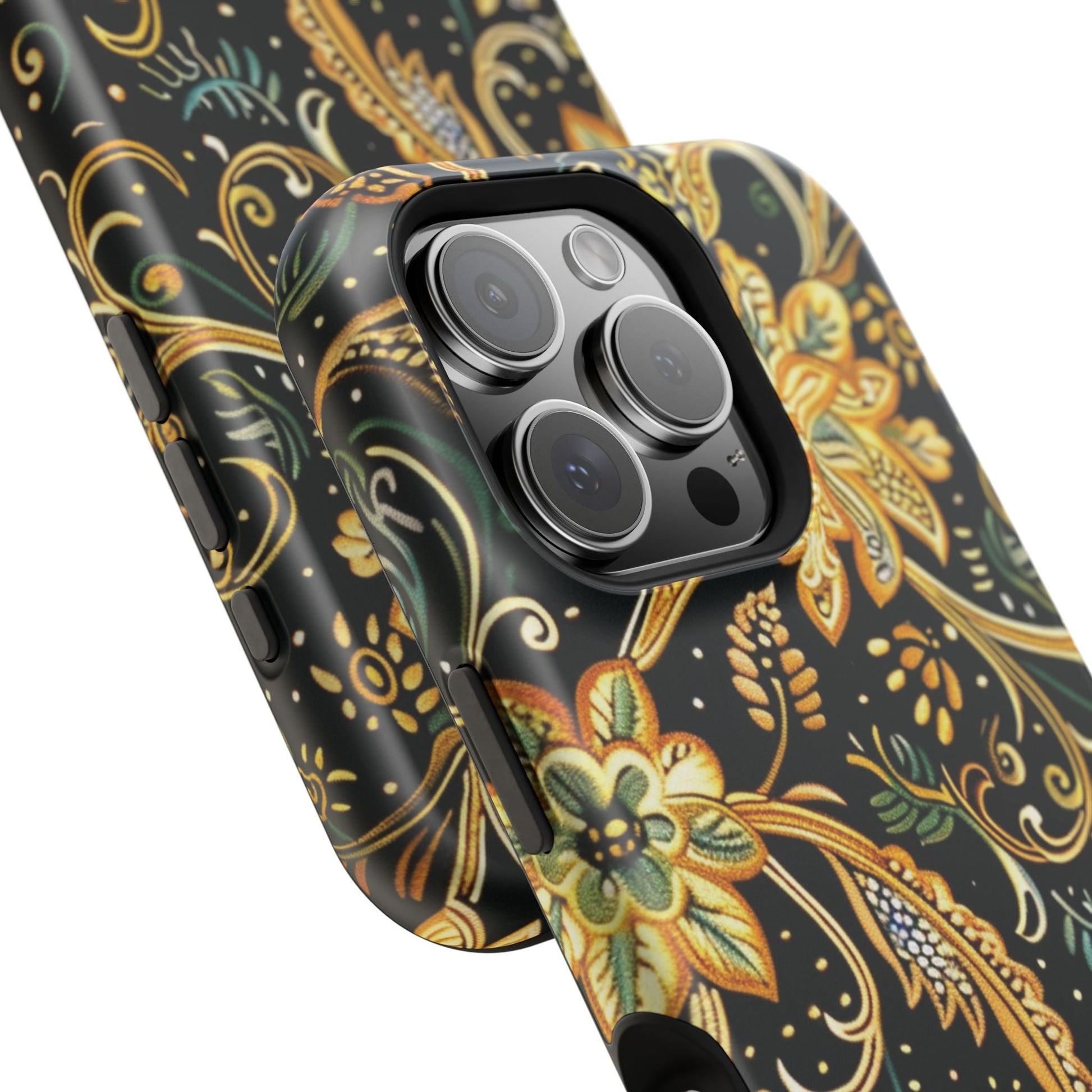 Floral Gold Scroll Magnetic Impact - Resistant Phone Case - DIGITAL X