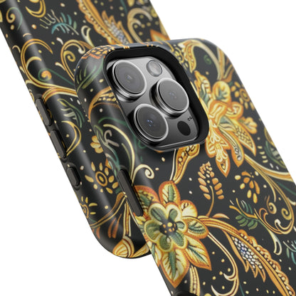 Floral Gold Scroll Magnetic Impact - Resistant Phone Case - DIGITAL X