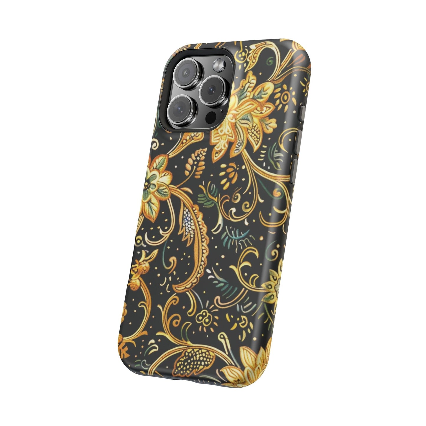 Floral Gold Scroll Magnetic Impact - Resistant Phone Case - DIGITAL X