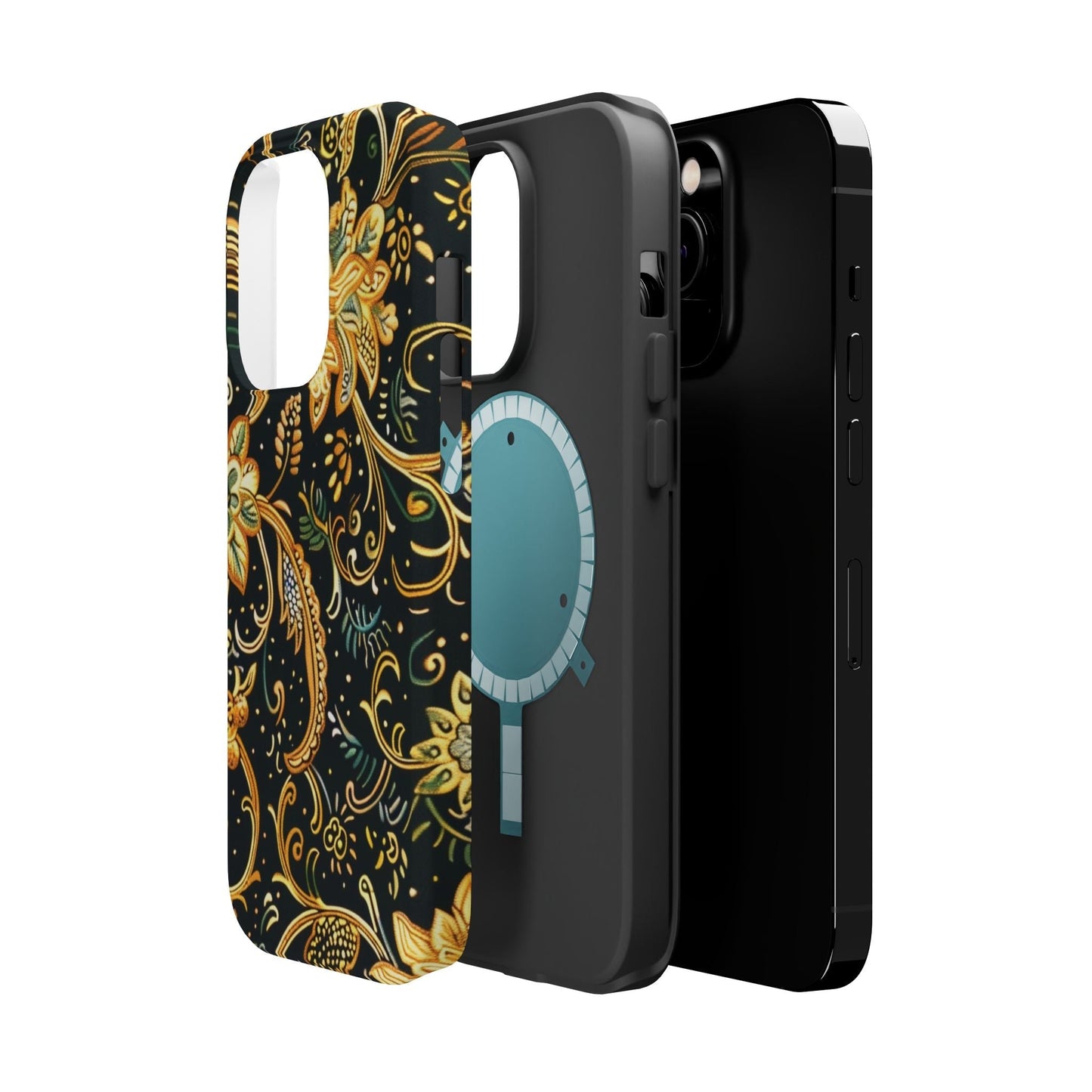 Floral Gold Scroll Magnetic Impact - Resistant Phone Case - DIGITAL X