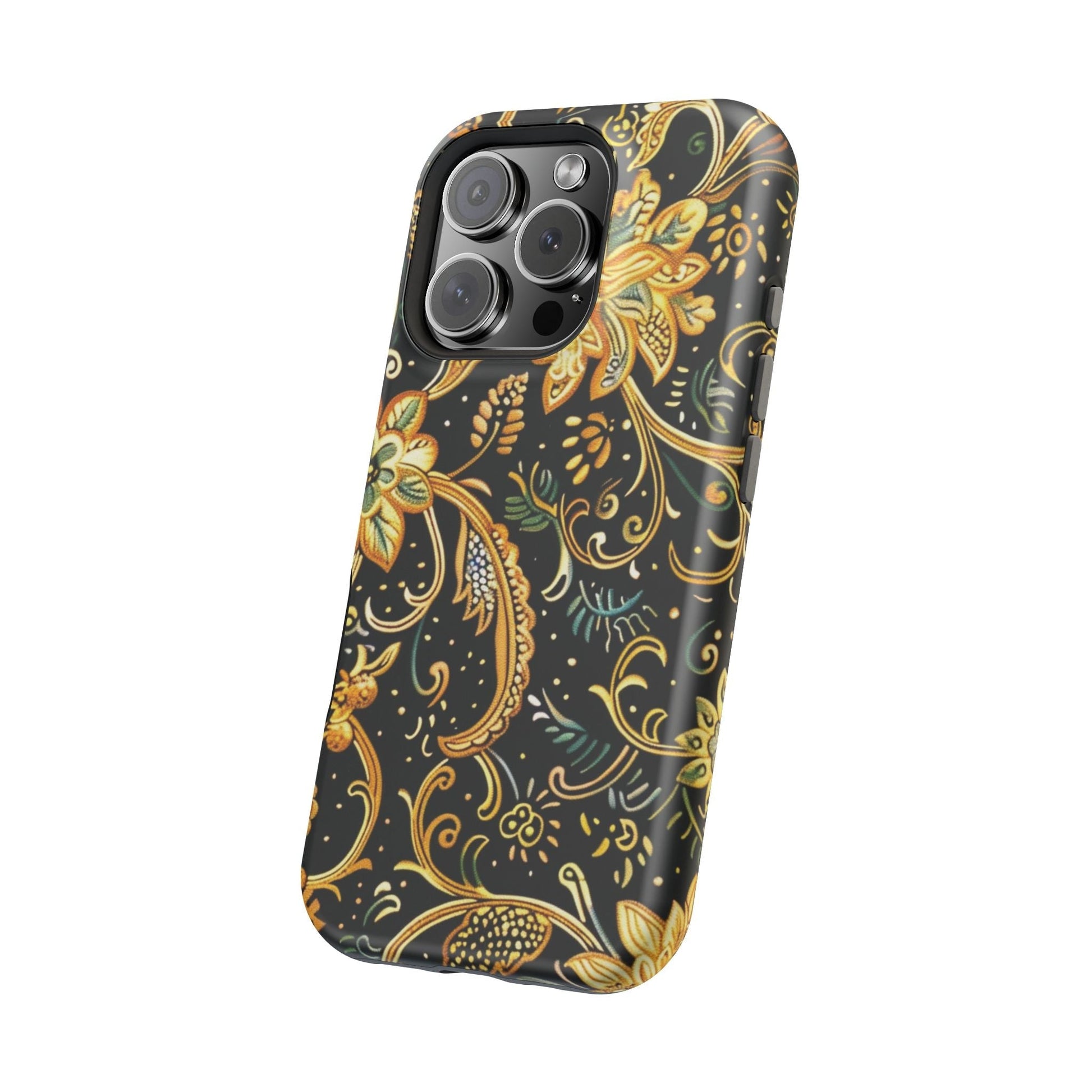 Floral Gold Scroll Magnetic Impact - Resistant Phone Case - DIGITAL X