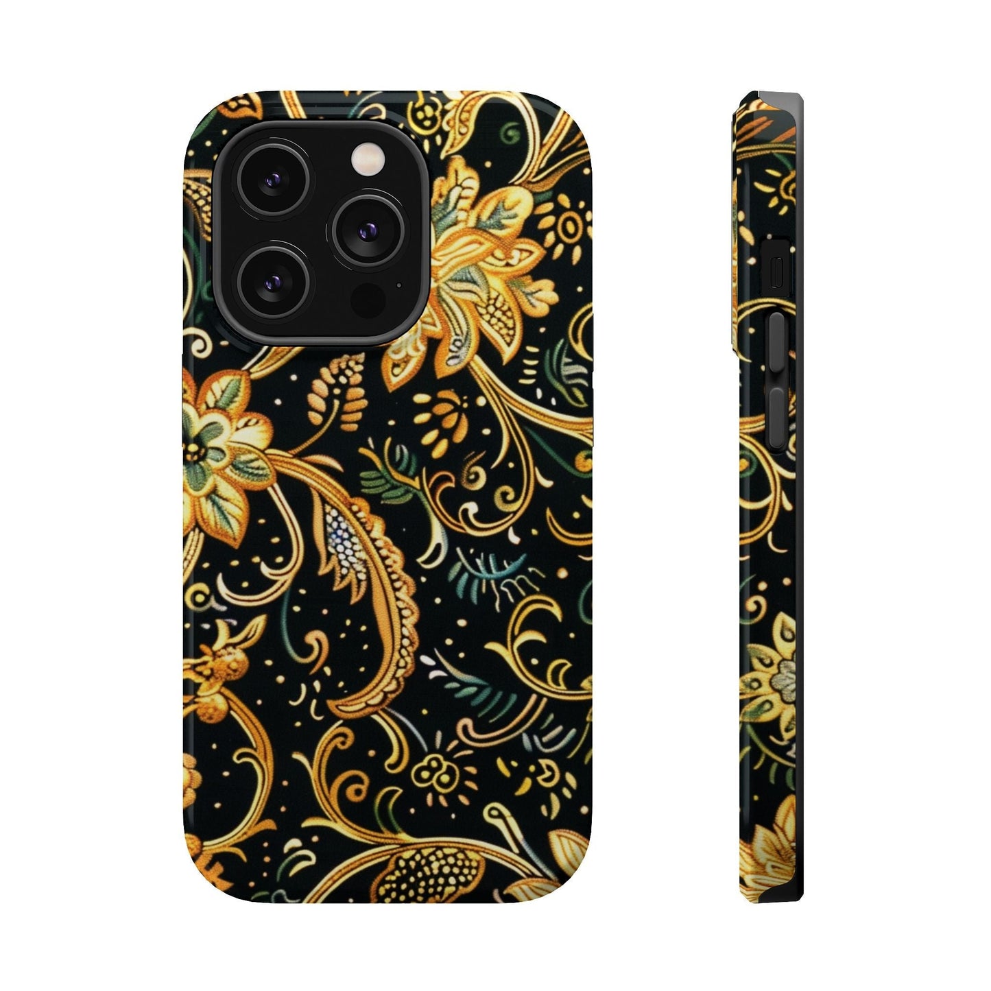 Floral Gold Scroll Magnetic Impact - Resistant Phone Case - DIGITAL X