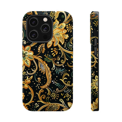 Floral Gold Scroll Magnetic Impact - Resistant Phone Case - DIGITAL X