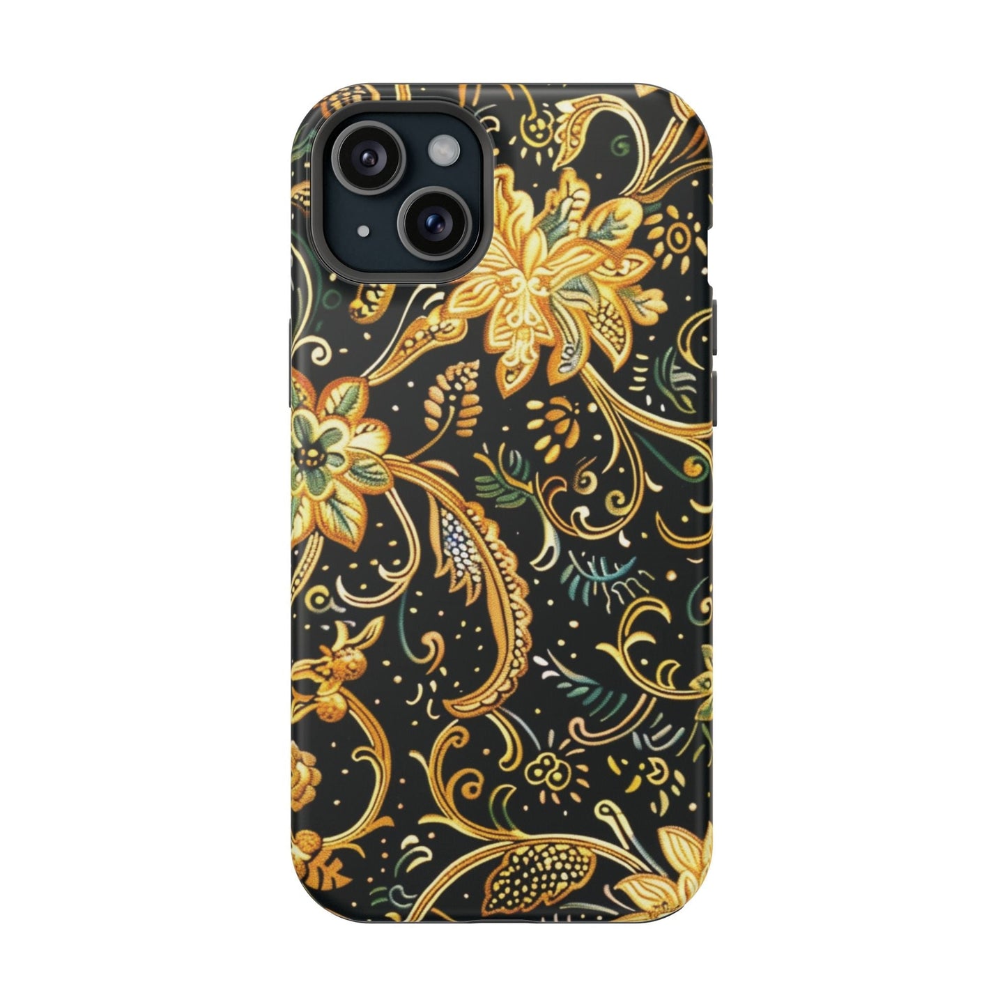 Floral Gold Scroll Magnetic Impact - Resistant Phone Case - DIGITAL X