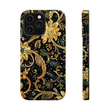 Floral Gold Scroll Magnetic Impact - Resistant Phone Case - DIGITAL X