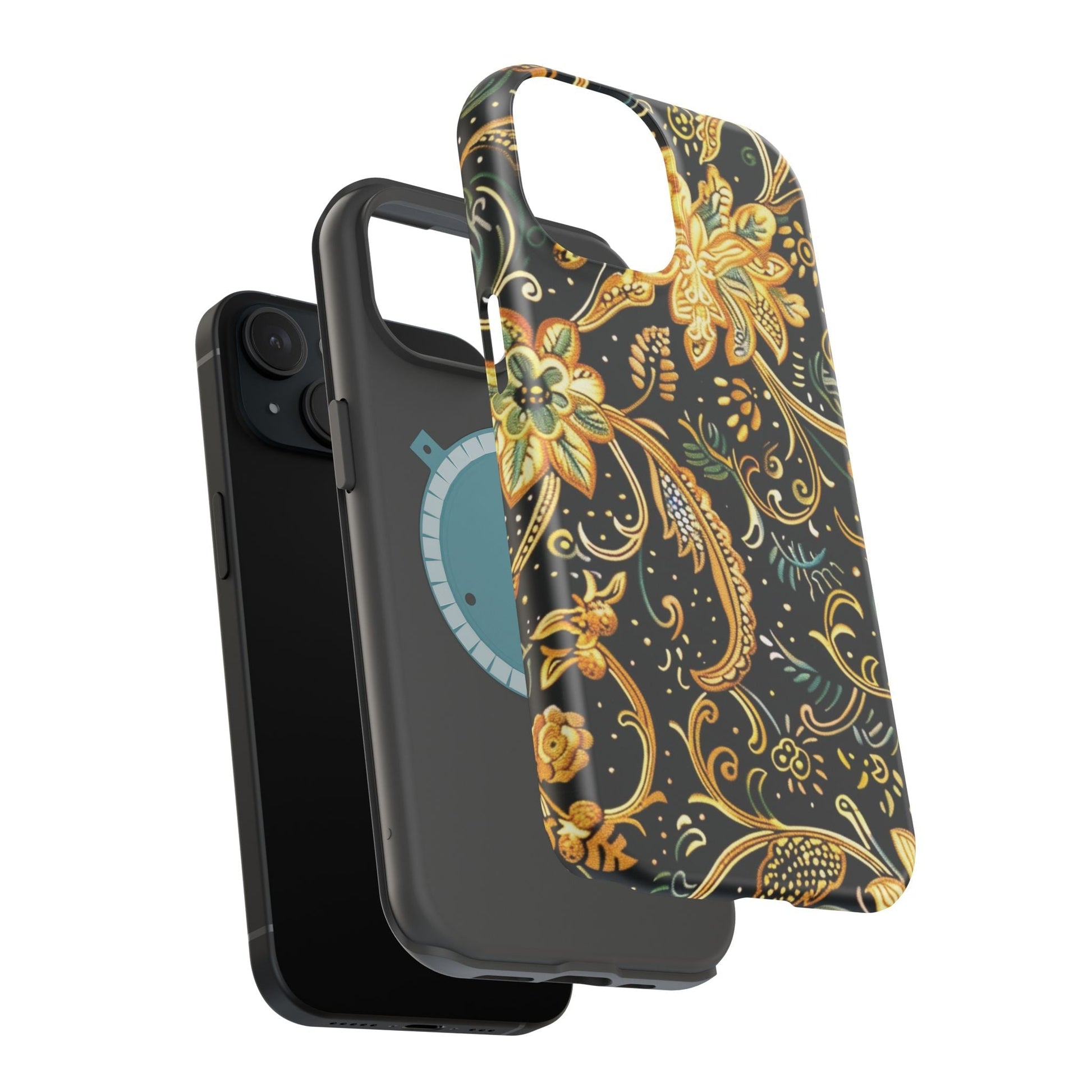 Floral Gold Scroll Magnetic Impact - Resistant Phone Case - DIGITAL X