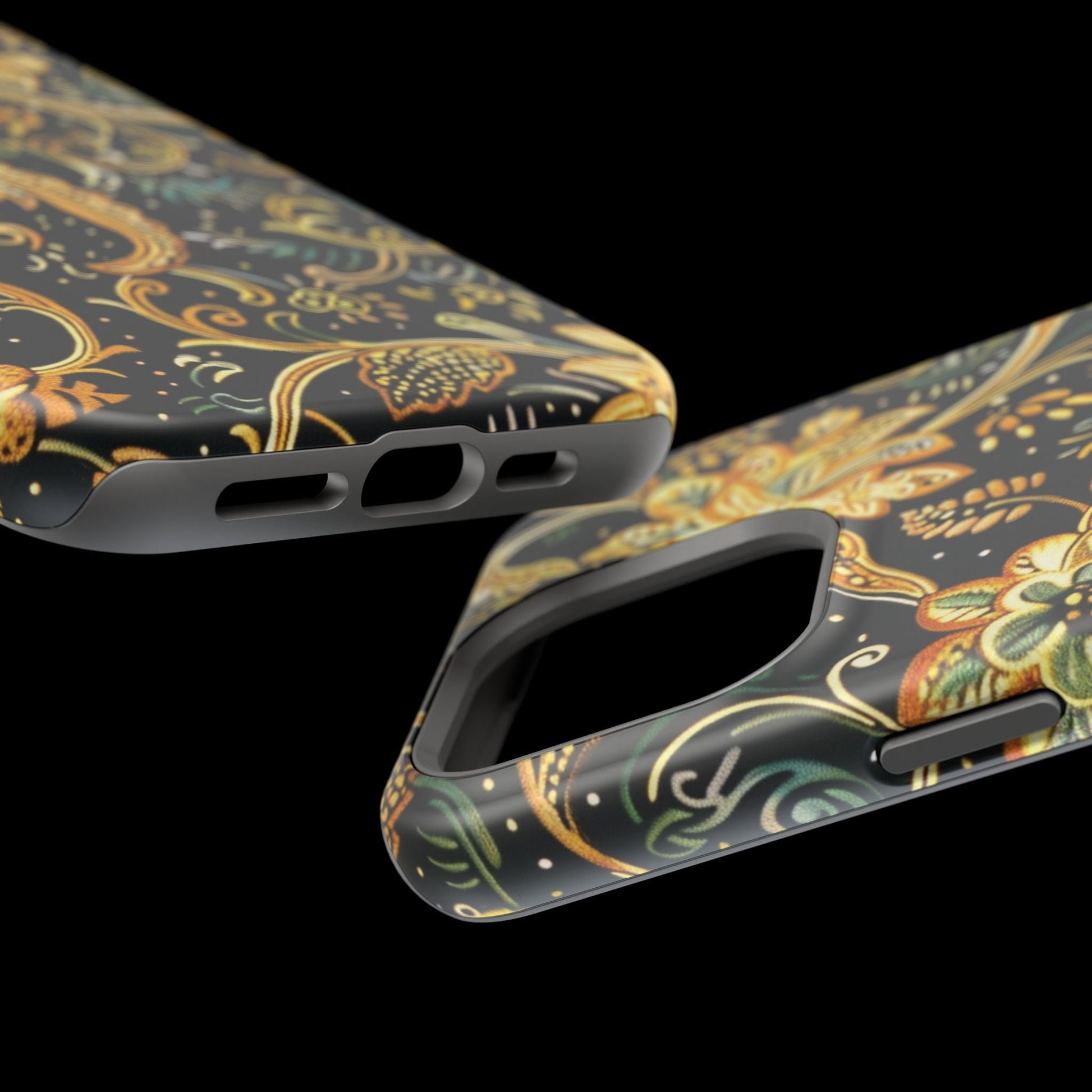 Floral Gold Scroll Magnetic Impact - Resistant Phone Case - DIGITAL X