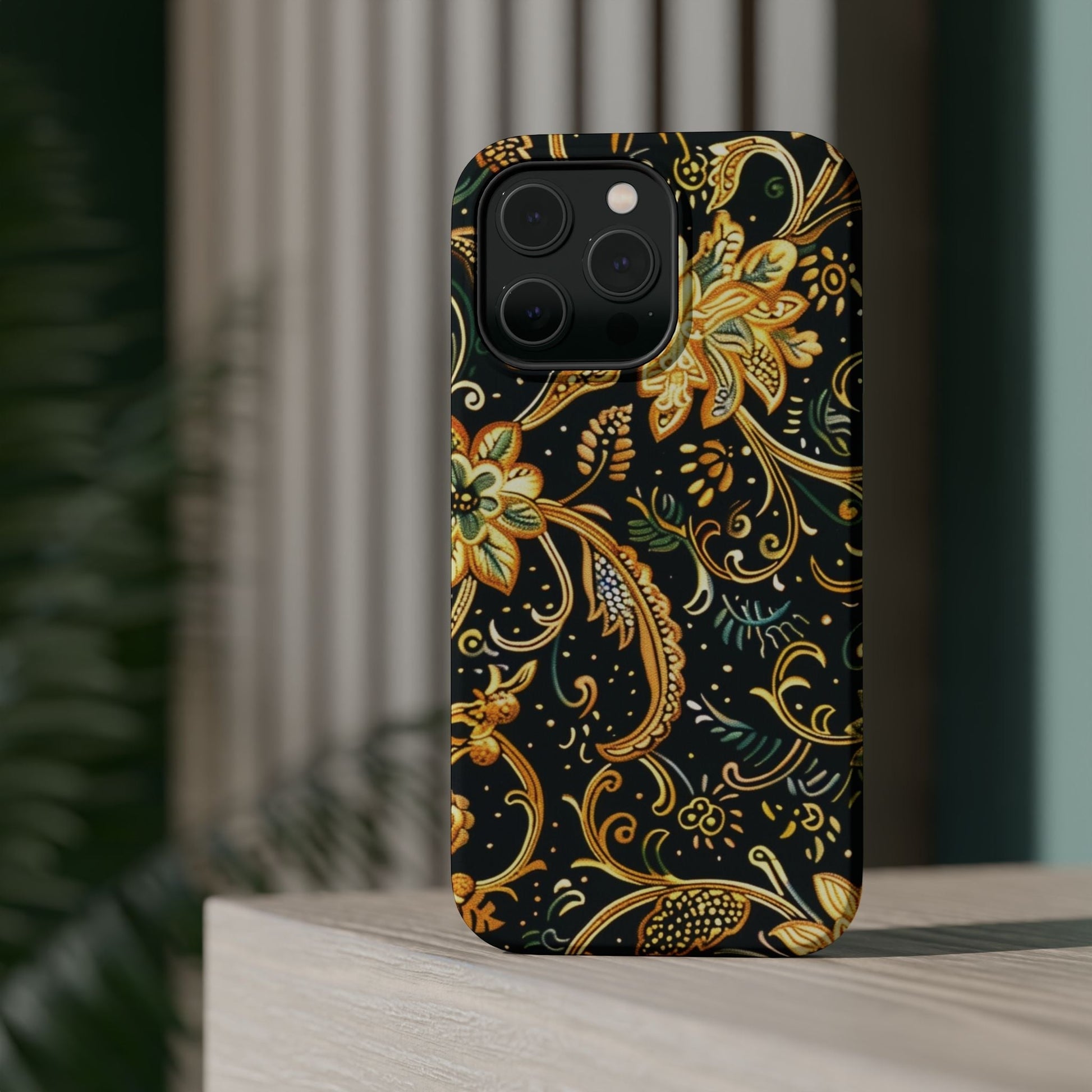 Floral Gold Scroll Magnetic Impact - Resistant Phone Case - DIGITAL X