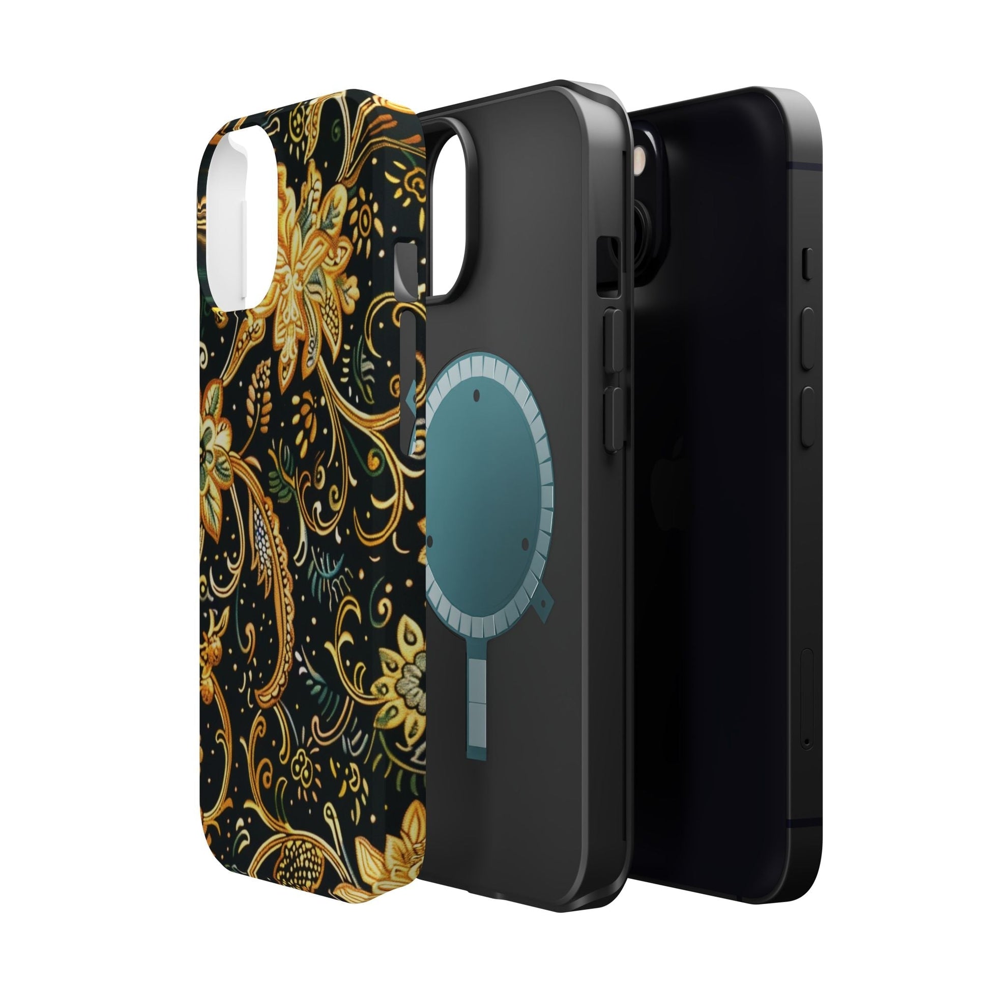 Floral Gold Scroll Magnetic Impact - Resistant Phone Case - DIGITAL X