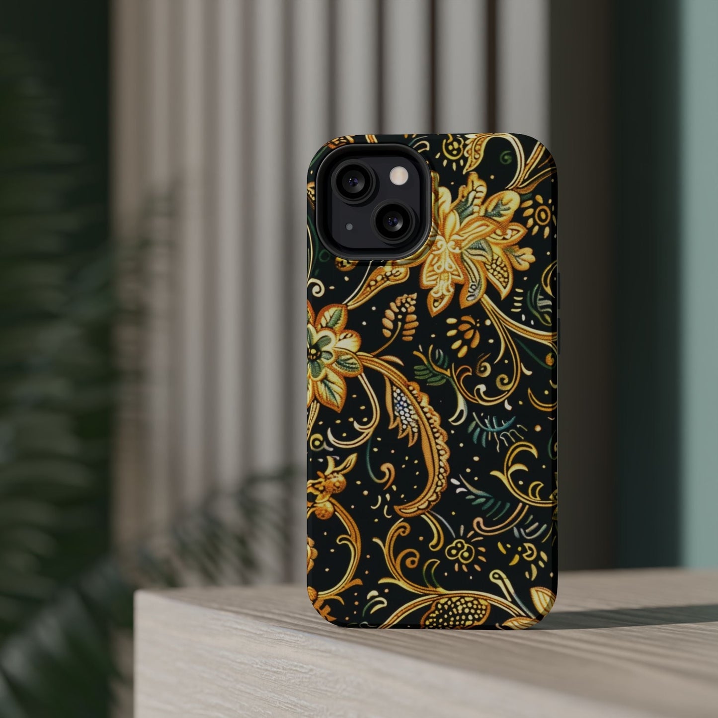 Floral Gold Scroll Magnetic Impact - Resistant Phone Case - DIGITAL X