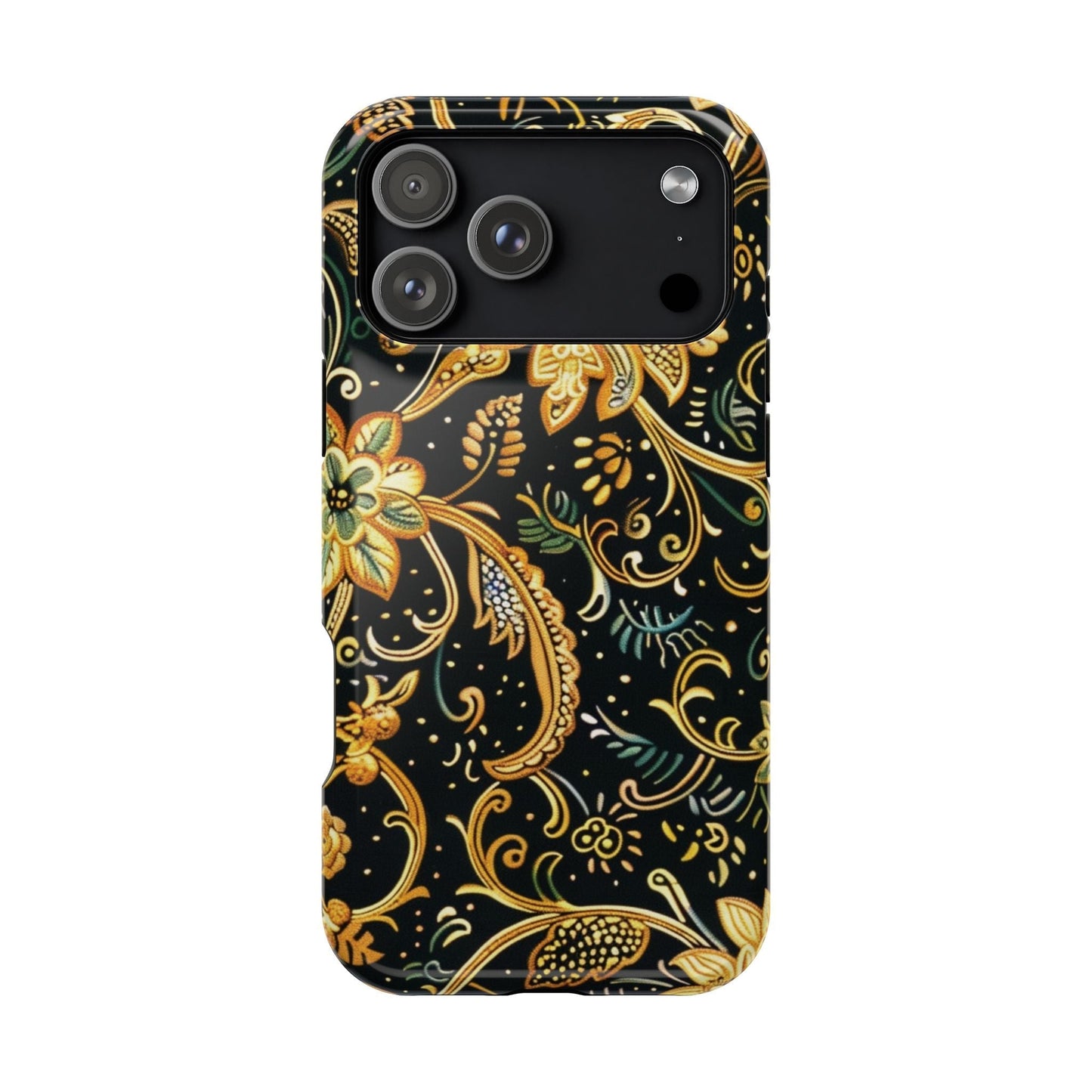Floral Gold Scroll Magnetic Impact - Resistant Phone Case - DIGITAL X