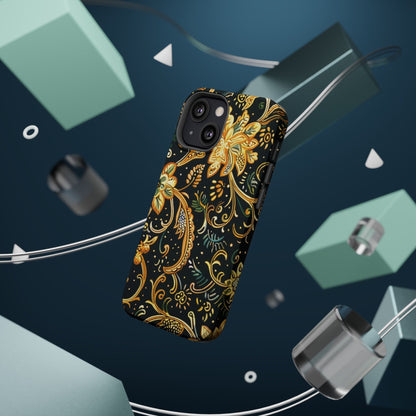 Floral Gold Scroll Magnetic Impact - Resistant Phone Case - DIGITAL X