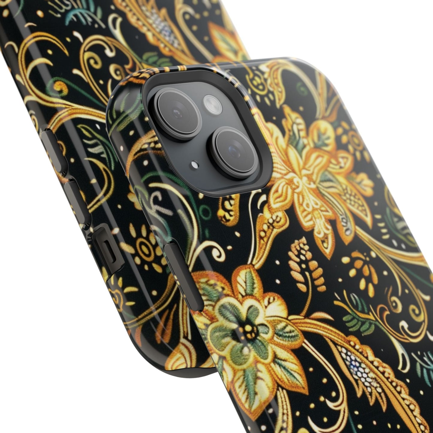 Floral Gold Scroll Magnetic Impact - Resistant Phone Case - DIGITAL X