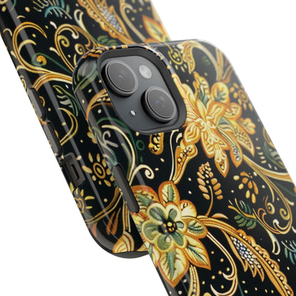 Floral Gold Scroll Magnetic Impact - Resistant Phone Case - DIGITAL X