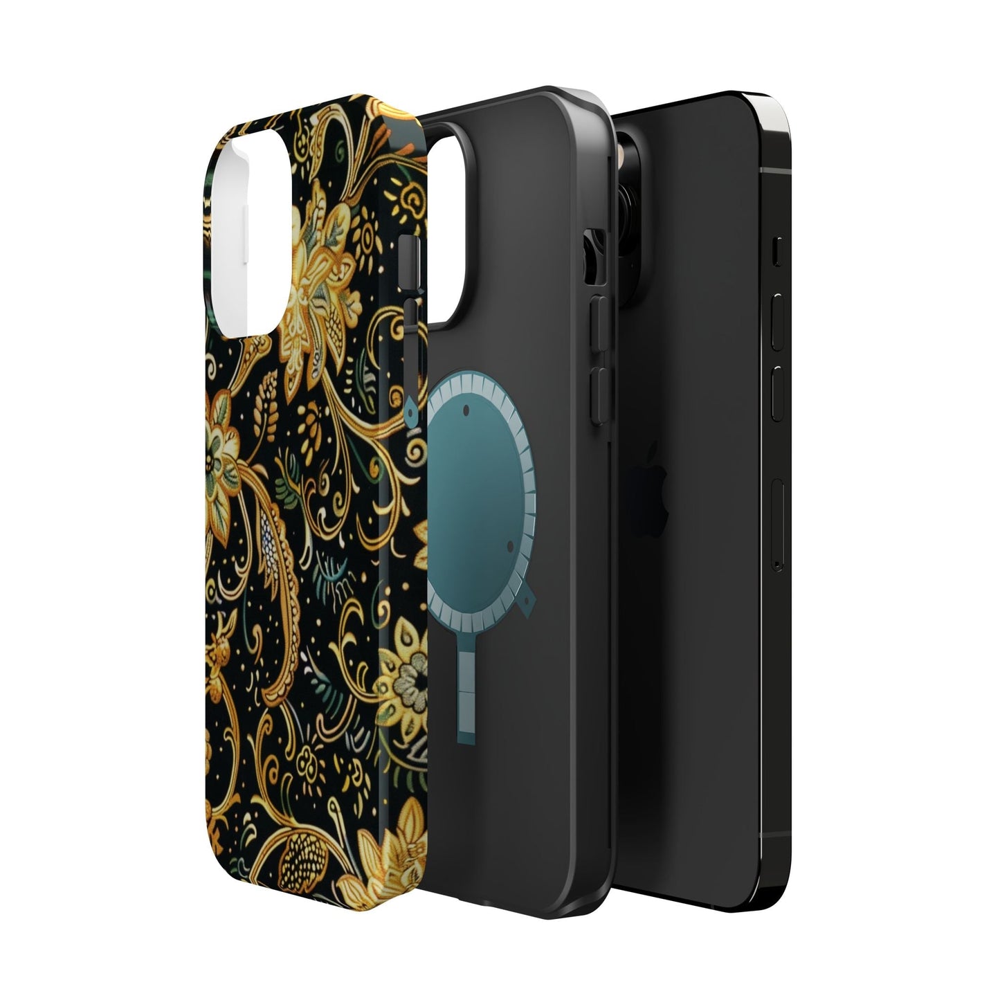 Floral Gold Scroll Magnetic Impact - Resistant Phone Case - DIGITAL X