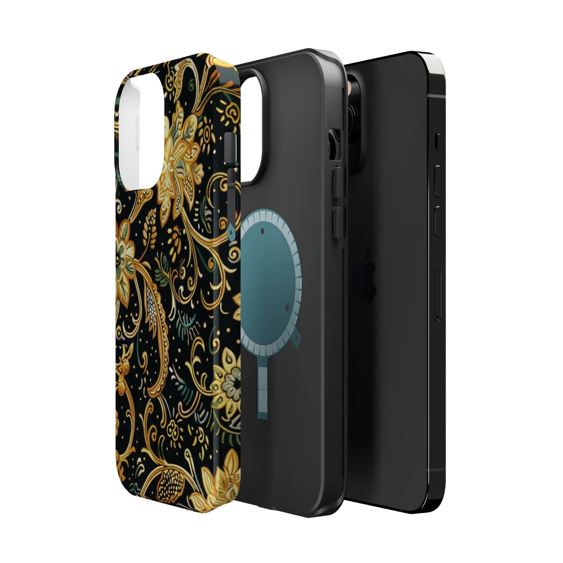 Floral Gold Scroll Magnetic Impact - Resistant Phone Case - DIGITAL X
