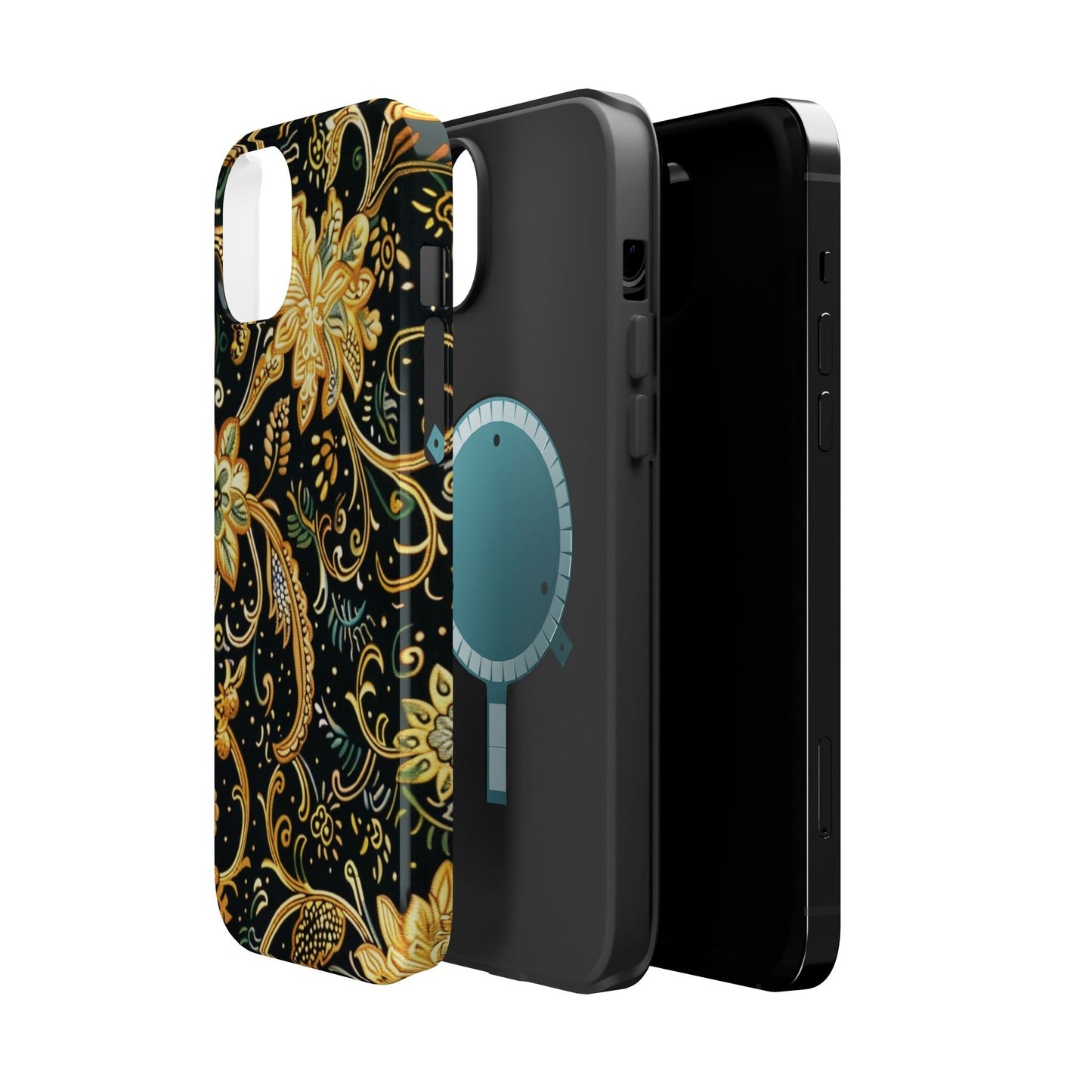 Floral Gold Scroll Magnetic Impact - Resistant Phone Case - DIGITAL X