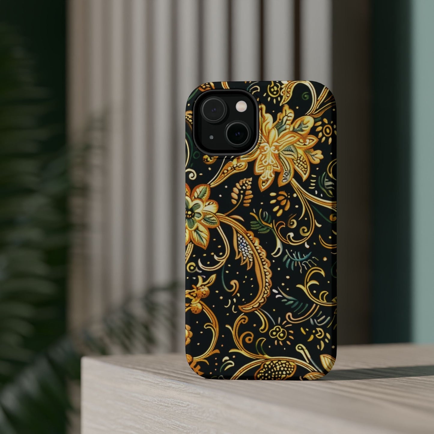 Floral Gold Scroll Magnetic Impact - Resistant Phone Case - DIGITAL X