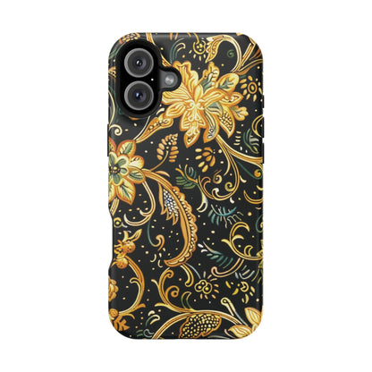 Floral Gold Scroll Magnetic Impact - Resistant Phone Case - DIGITAL X