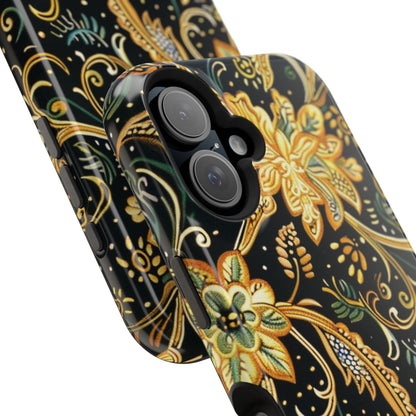 Floral Gold Scroll Magnetic Impact - Resistant Phone Case - DIGITAL X