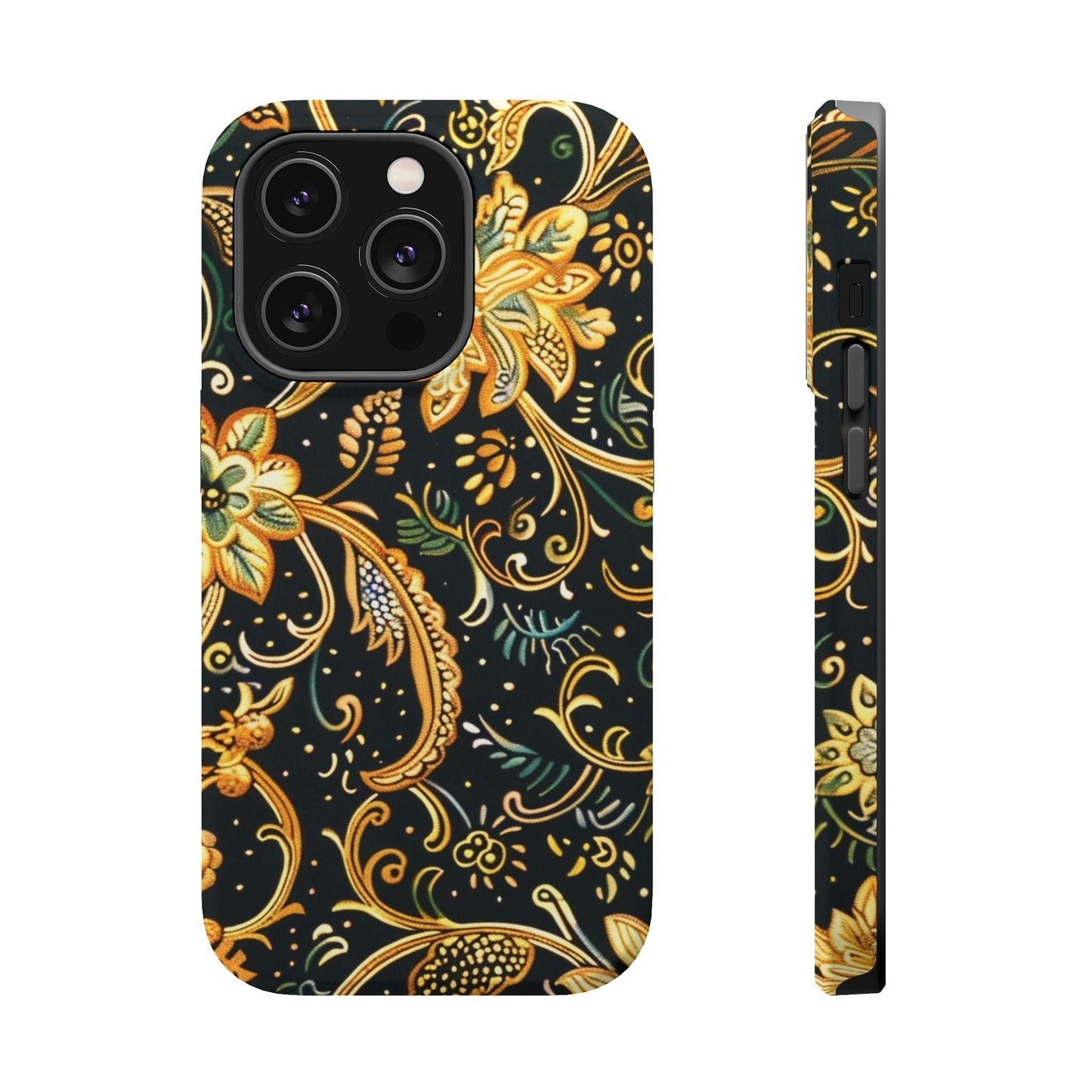 Floral Gold Scroll Magnetic Impact - Resistant Phone Case - DIGITAL X