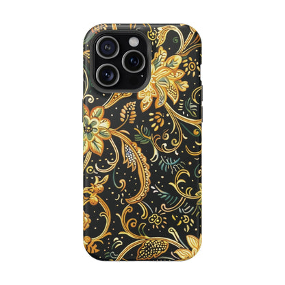 Floral Gold Scroll Magnetic Impact - Resistant Phone Case - DIGITAL X
