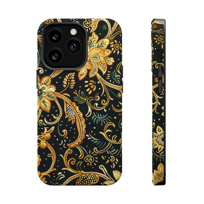 Floral Gold Scroll Magnetic Impact - Resistant Phone Case - DIGITAL X
