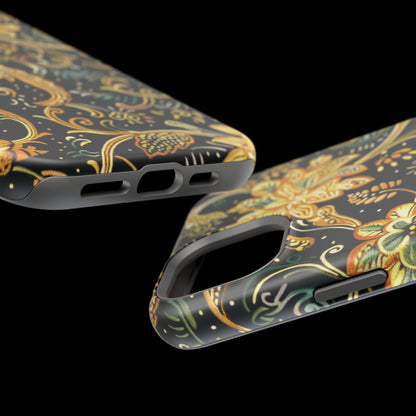 Floral Gold Scroll Magnetic Impact - Resistant Phone Case - DIGITAL X