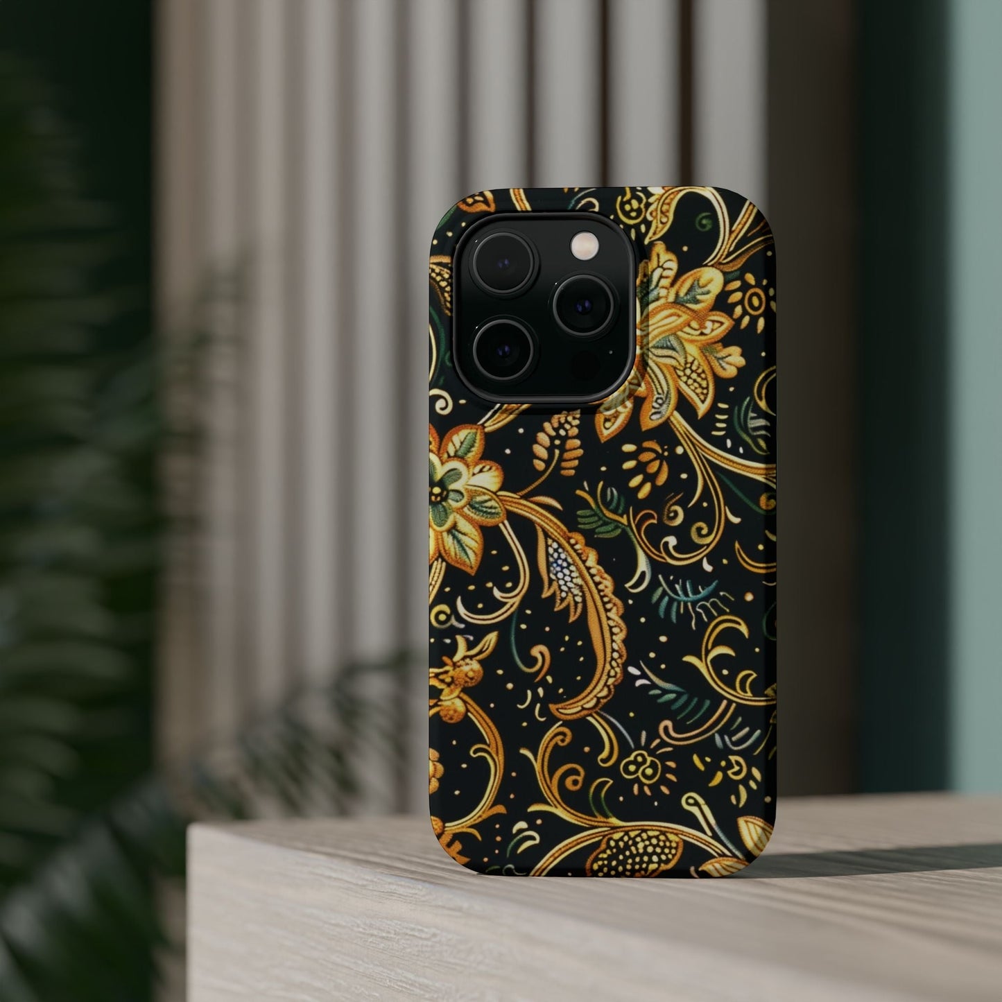 Floral Gold Scroll Magnetic Impact - Resistant Phone Case - DIGITAL X