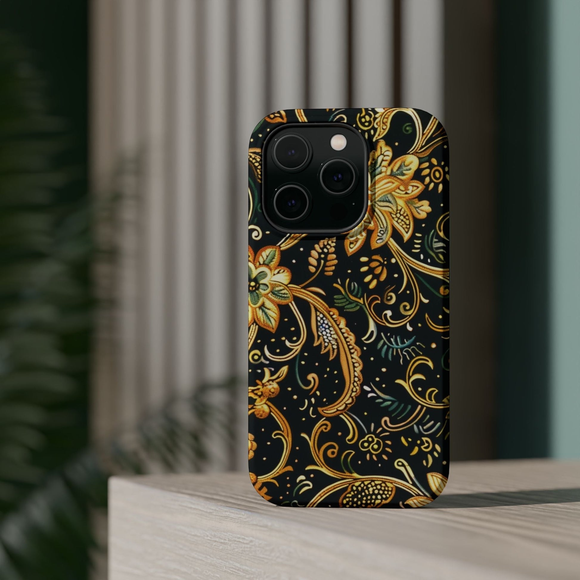 Floral Gold Scroll Magnetic Impact - Resistant Phone Case - DIGITAL X