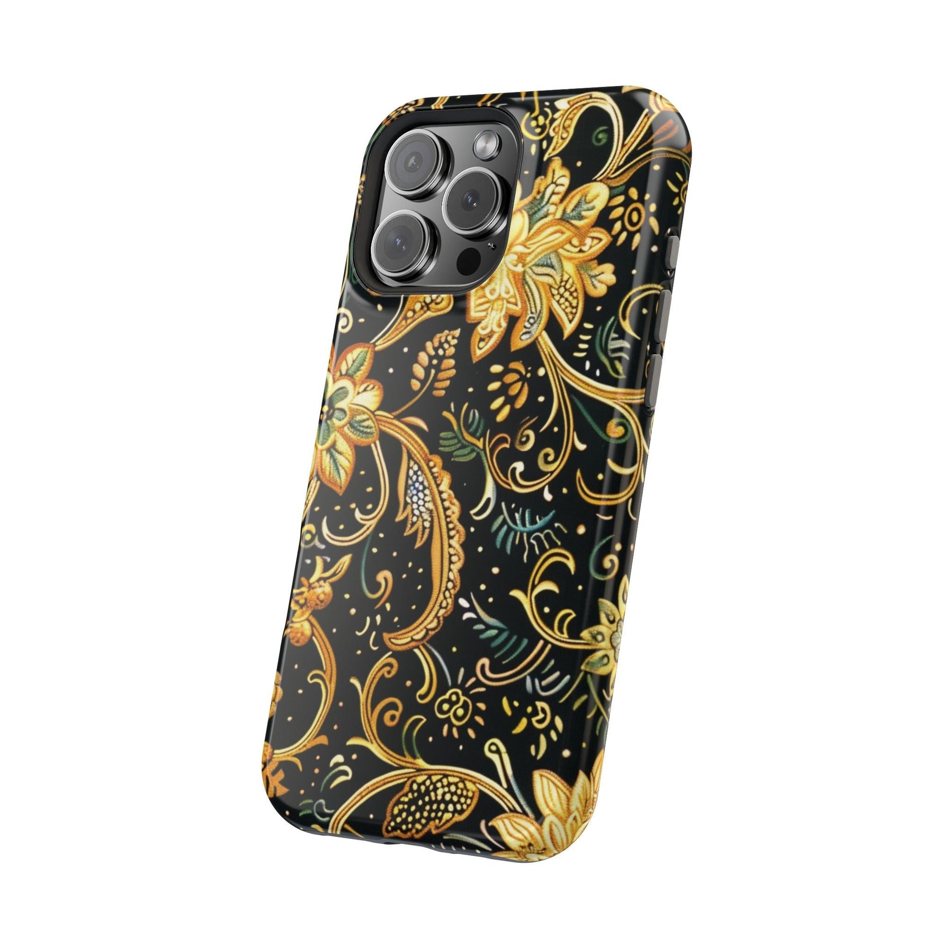 Floral Gold Scroll Magnetic Impact - Resistant Phone Case - DIGITAL X