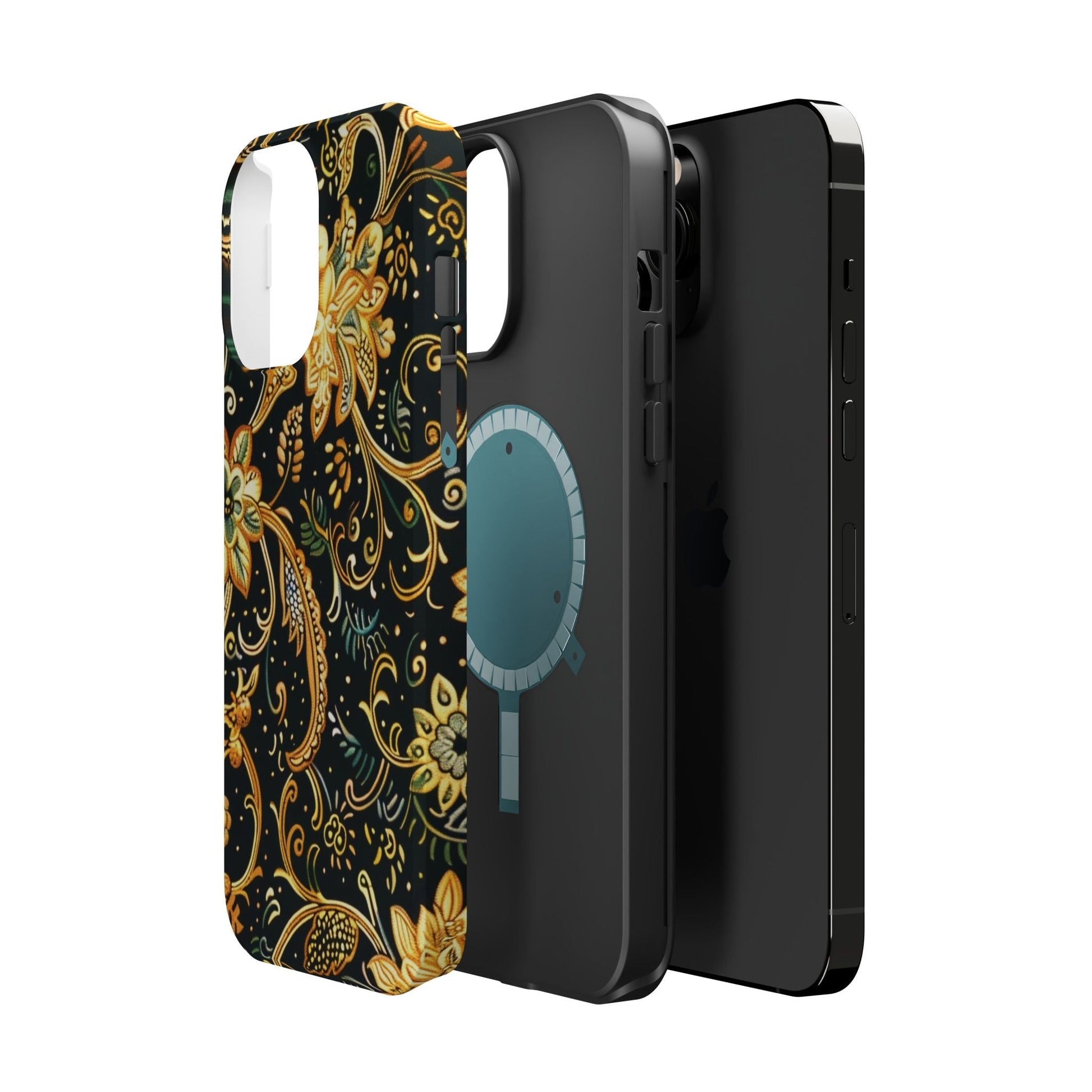 Floral Gold Scroll Magnetic Impact - Resistant Phone Case - DIGITAL X