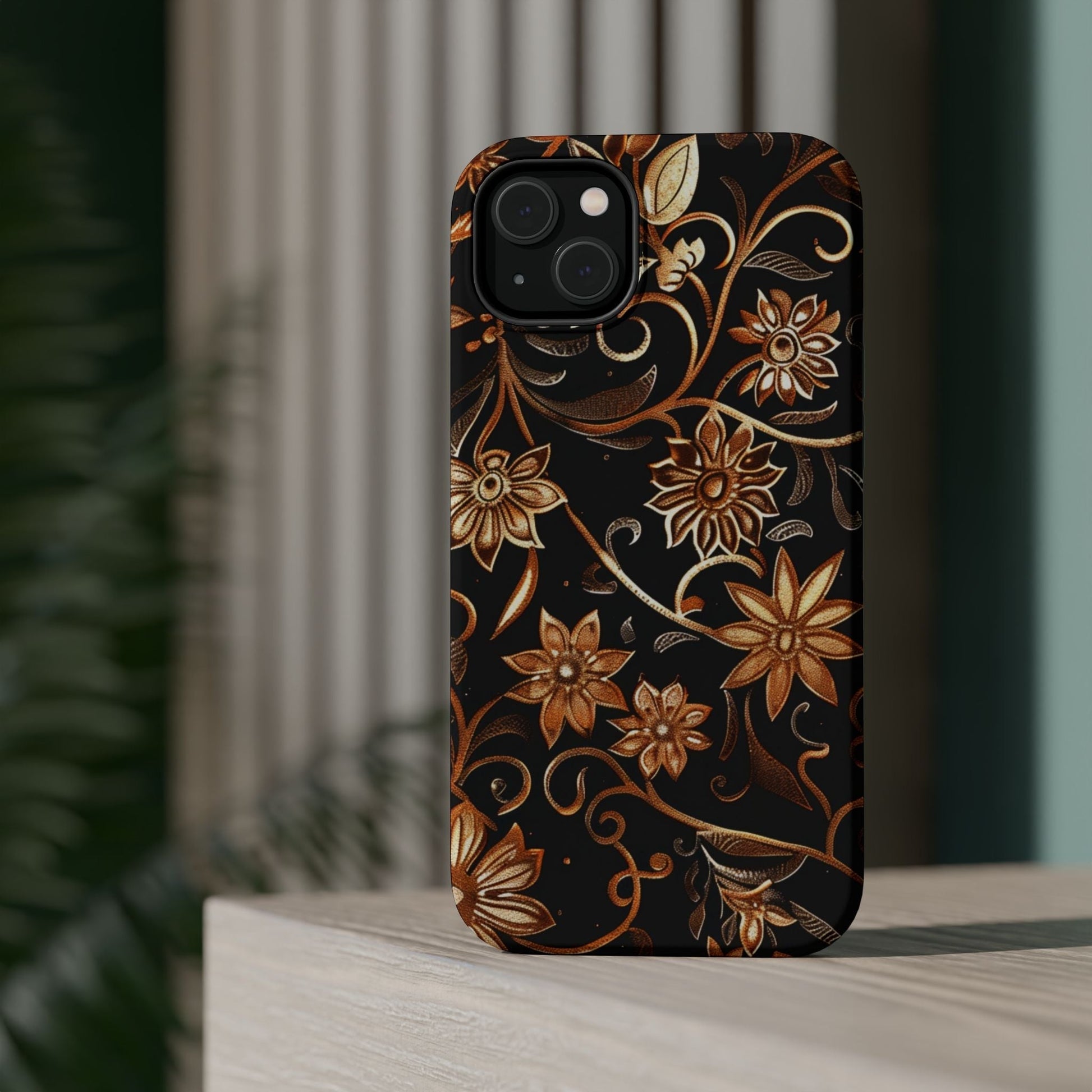 Floral Gold Scroll Phone Case — Magnetic Impact - Resistant - DIGITAL X