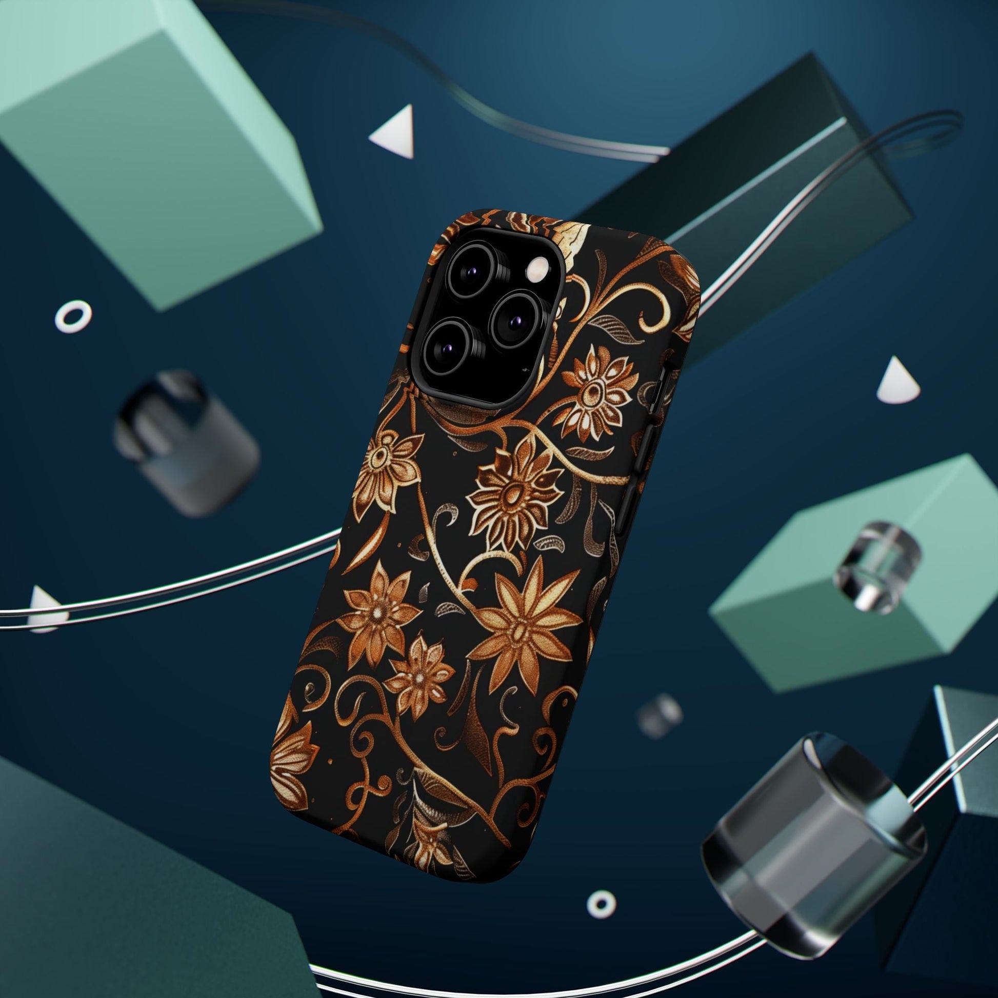 Floral Gold Scroll Phone Case — Magnetic Impact - Resistant - DIGITAL X