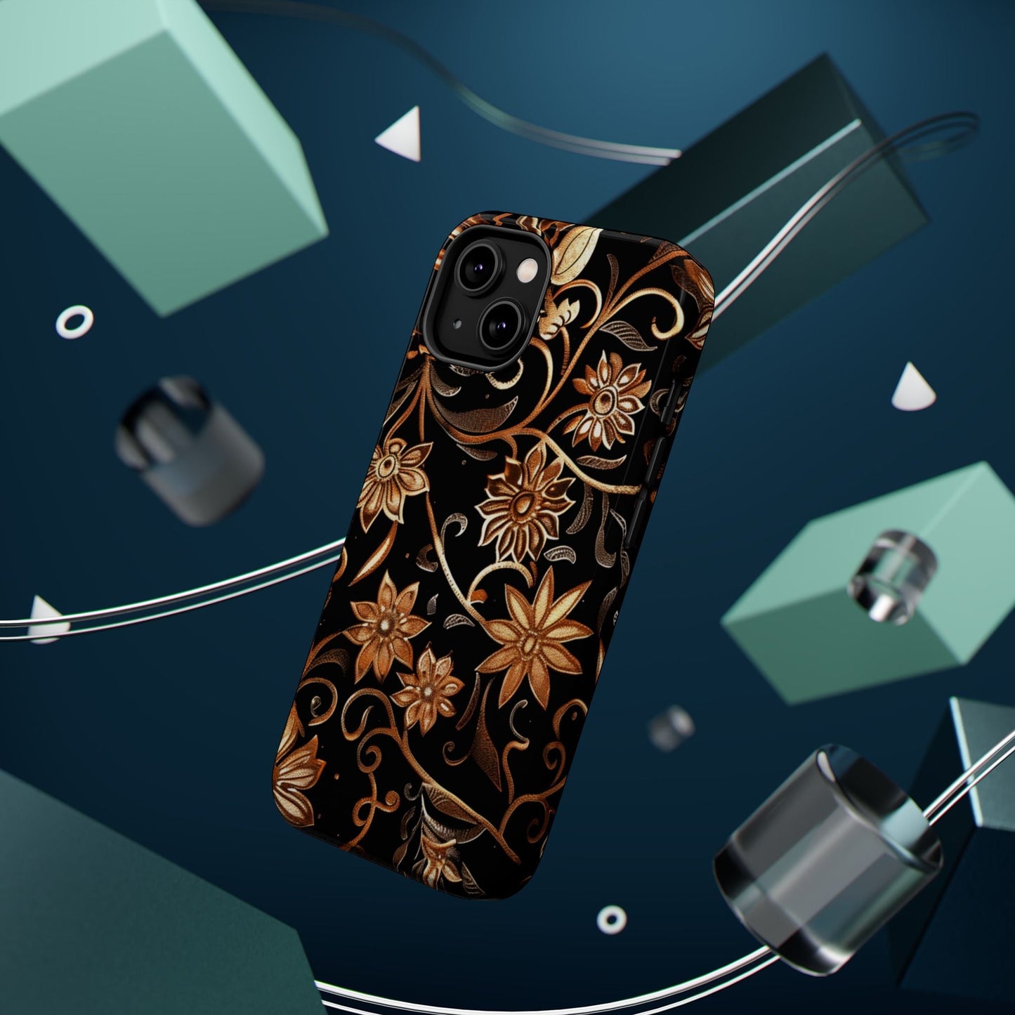 Floral Gold Scroll Phone Case — Magnetic Impact - Resistant - DIGITAL X