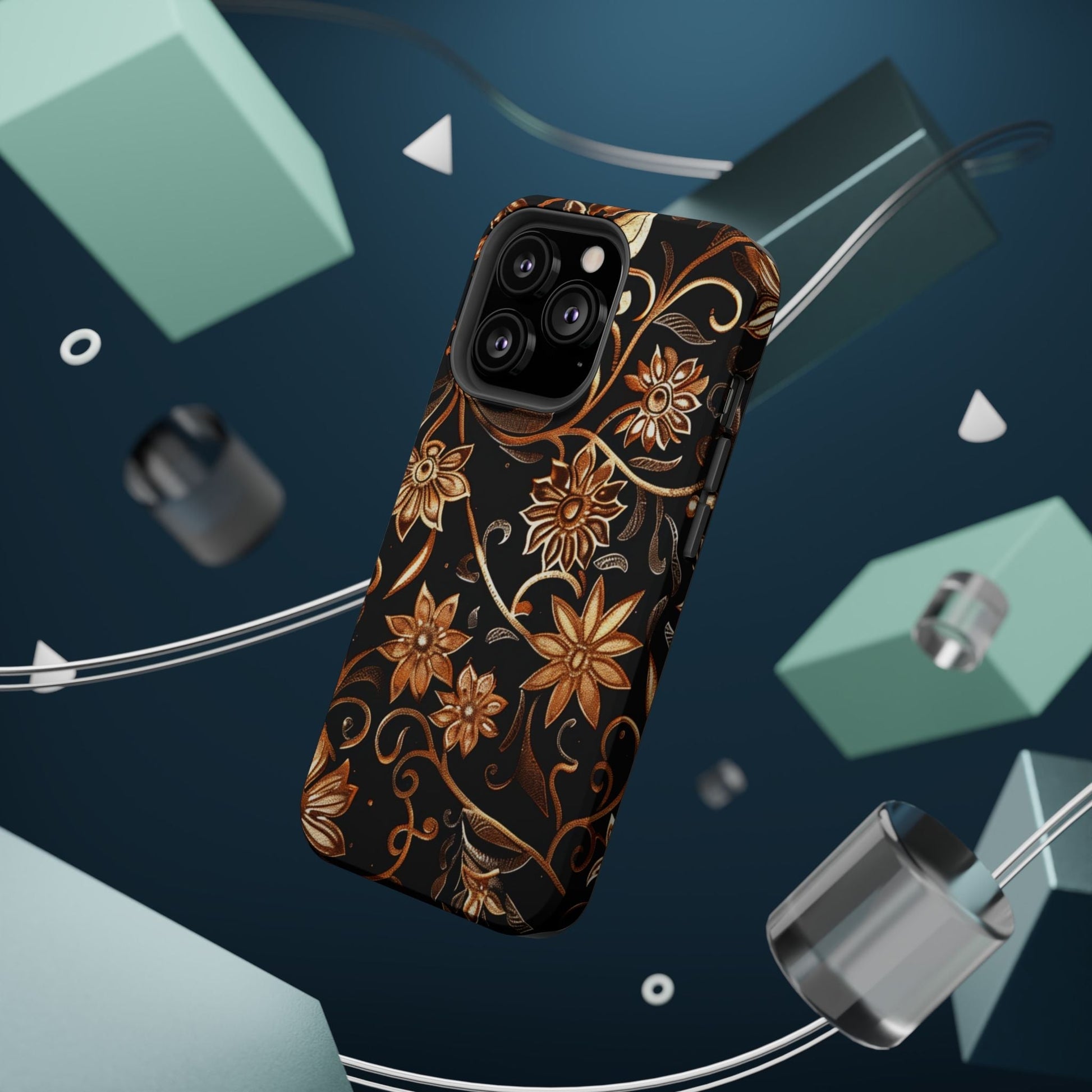 Floral Gold Scroll Phone Case — Magnetic Impact - Resistant - DIGITAL X