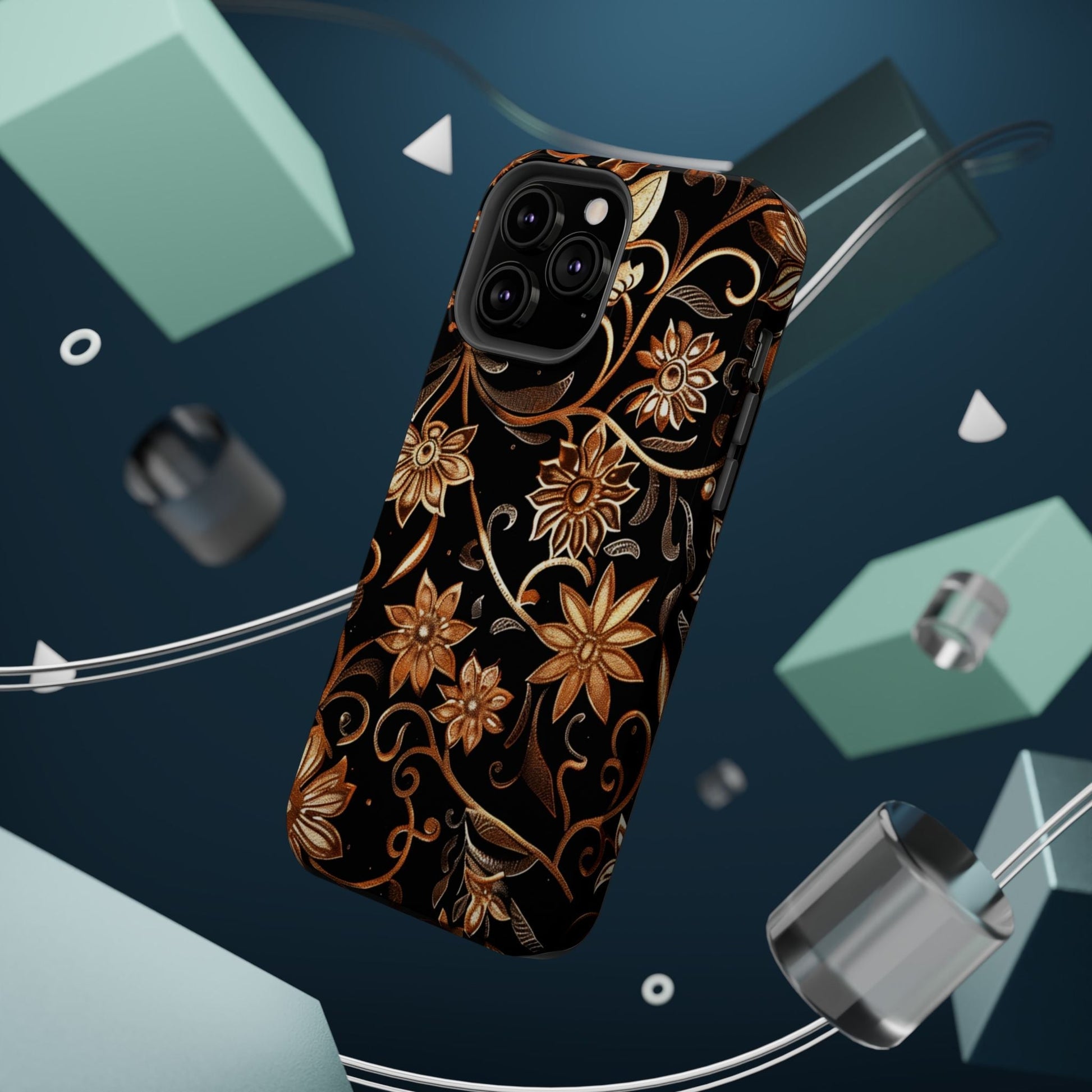 Floral Gold Scroll Phone Case — Magnetic Impact - Resistant - DIGITAL X