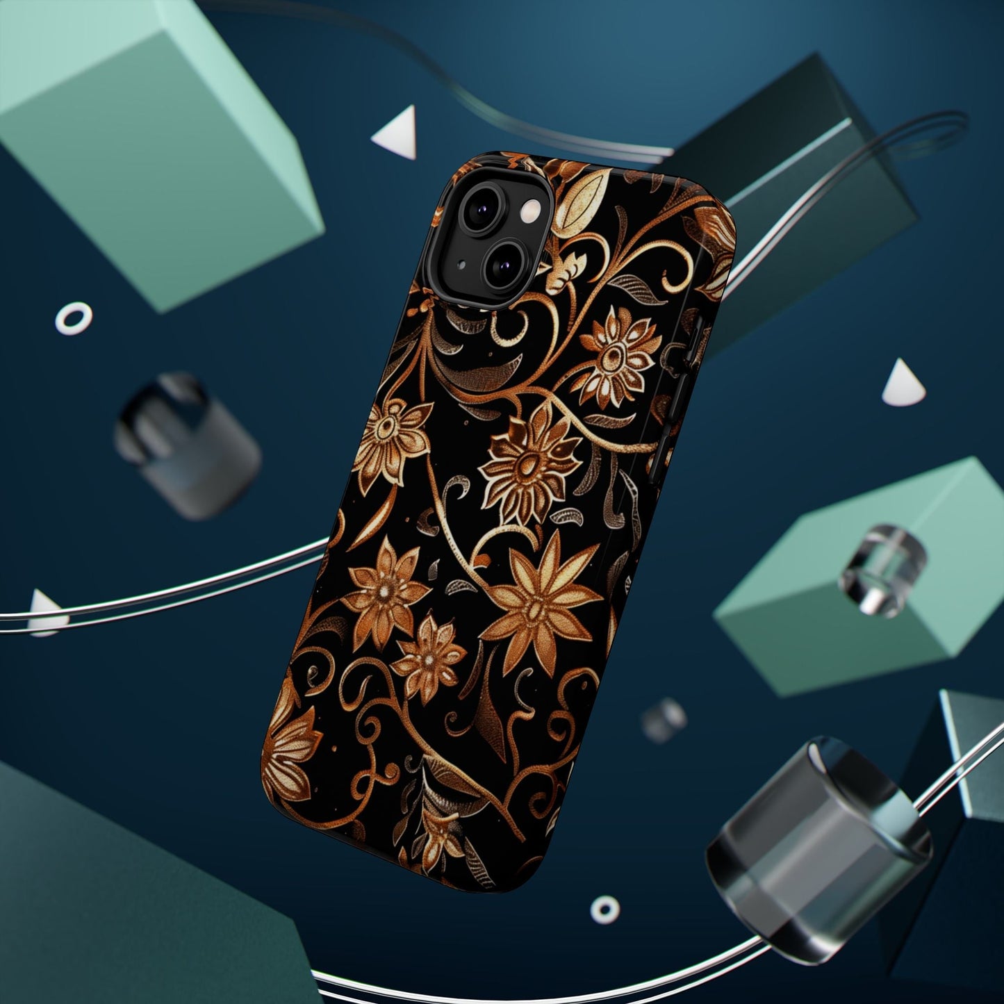 Floral Gold Scroll Phone Case — Magnetic Impact - Resistant - DIGITAL X