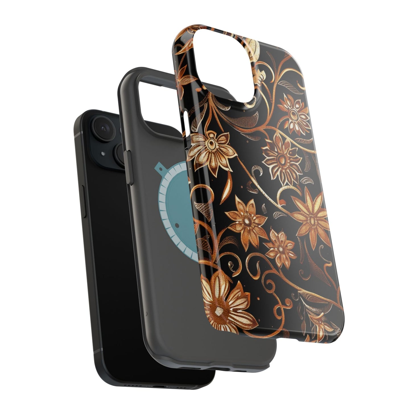 Floral Gold Scroll Phone Case — Magnetic Impact - Resistant - DIGITAL X