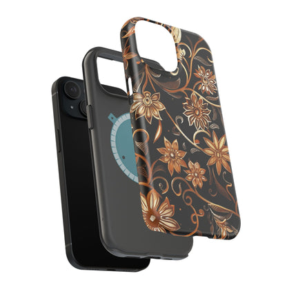 Floral Gold Scroll Phone Case — Magnetic Impact - Resistant - DIGITAL X