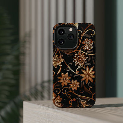 Floral Gold Scroll Phone Case — Magnetic Impact - Resistant - DIGITAL X