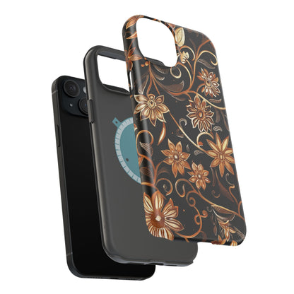 Floral Gold Scroll Phone Case — Magnetic Impact - Resistant - DIGITAL X